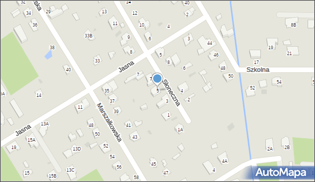 Milanówek, Słoneczna, 5, mapa Milanówek