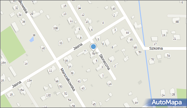 Milanówek, Słoneczna, 7A, mapa Milanówek