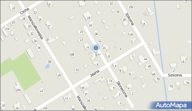 Milanówek, Słoneczna, 9, mapa Milanówek