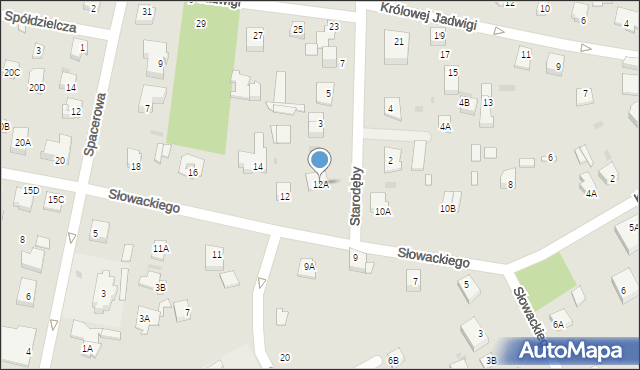 Milanówek, Słowackiego Juliusza, 12A, mapa Milanówek