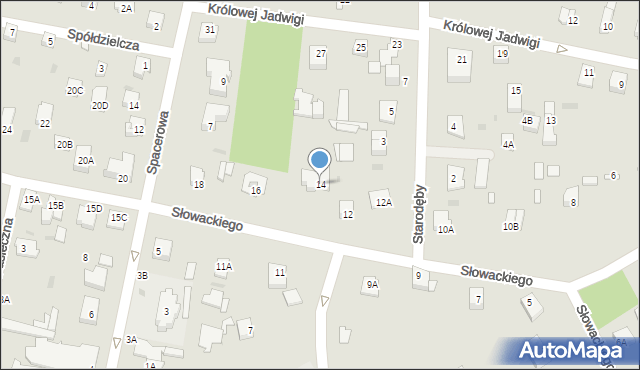 Milanówek, Słowackiego Juliusza, 14, mapa Milanówek