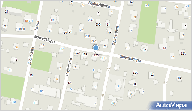 Milanówek, Słowackiego Juliusza, 15D, mapa Milanówek