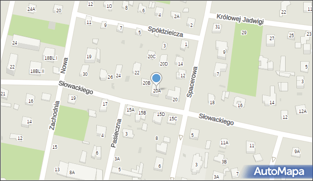 Milanówek, Słowackiego Juliusza, 20A, mapa Milanówek