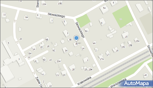 Milanówek, Słowackiego Juliusza, 3C, mapa Milanówek