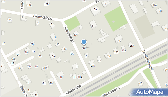 Milanówek, Słowackiego Juliusza, 4A, mapa Milanówek