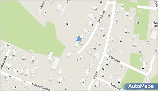 Milanówek, Słowików, 3, mapa Milanówek