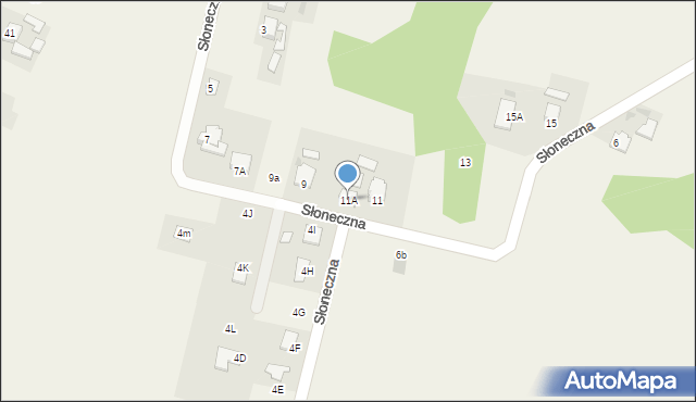 Miłków, Słoneczna, 11A, mapa Miłków