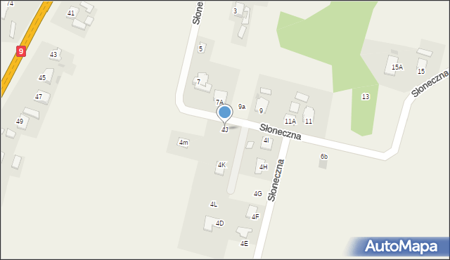 Miłków, Słoneczna, 4J, mapa Miłków