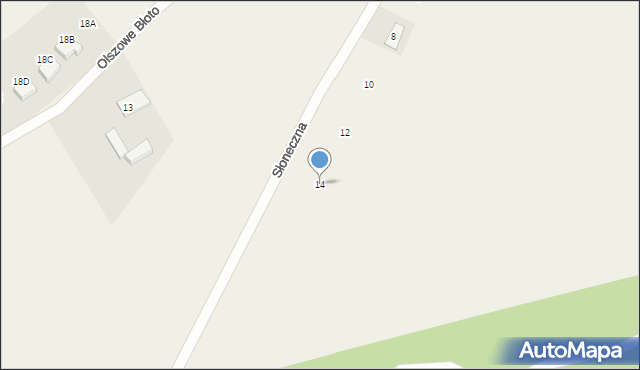 Mirachowo, Słoneczna, 14, mapa Mirachowo