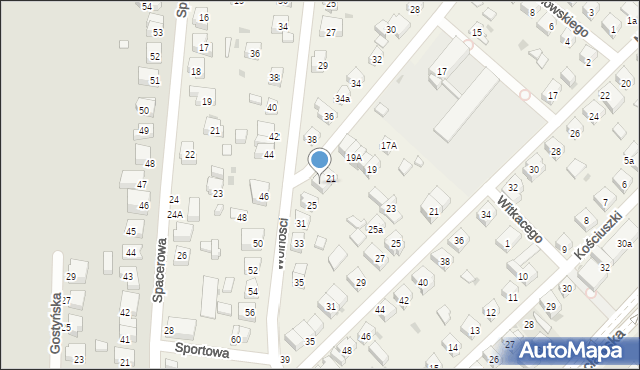 Mirków, Słowackiego Juliusza, 23, mapa Mirków