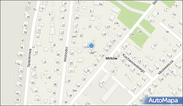 Mirków, Słowackiego Juliusza, 24a, mapa Mirków