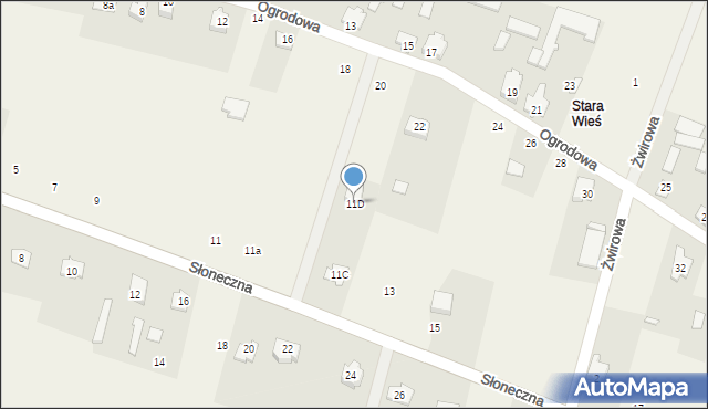 Mistów, Słoneczna, 11D, mapa Mistów