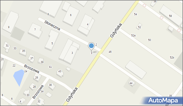 Miszewko, Słoneczna, 1, mapa Miszewko