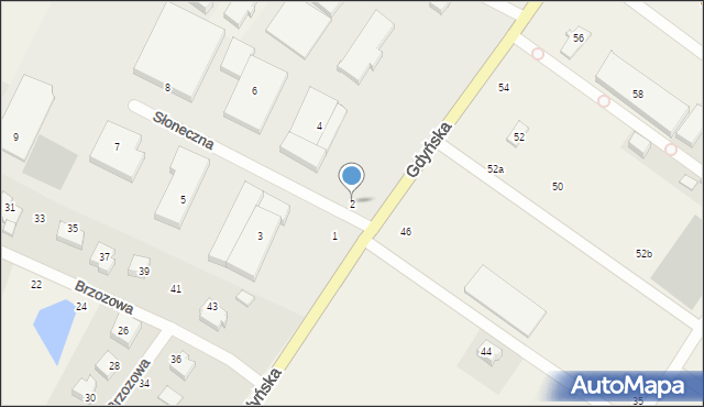 Miszewko, Słoneczna, 2, mapa Miszewko