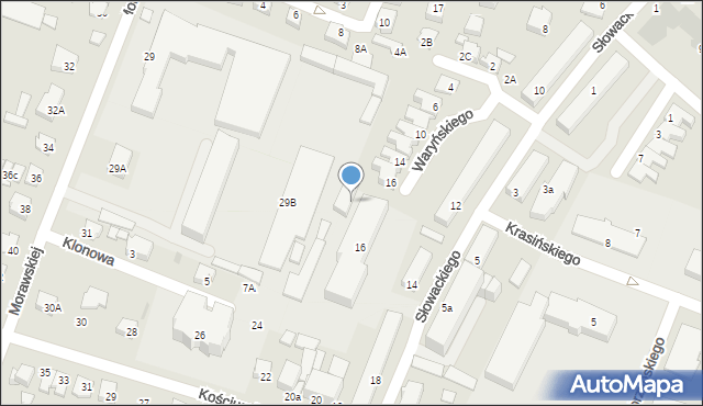 Mława, Słowackiego Juliusza, 16a, mapa Mława