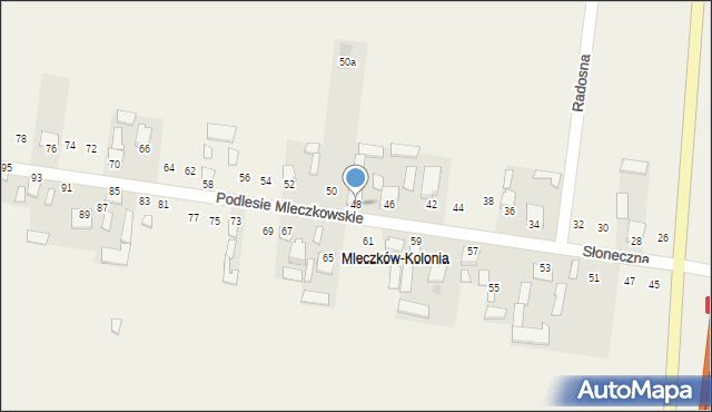 Mleczków, Słoneczna, 48, mapa Mleczków