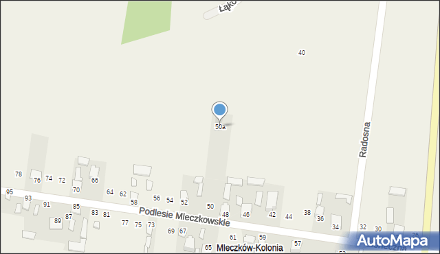 Mleczków, Słoneczna, 50a, mapa Mleczków
