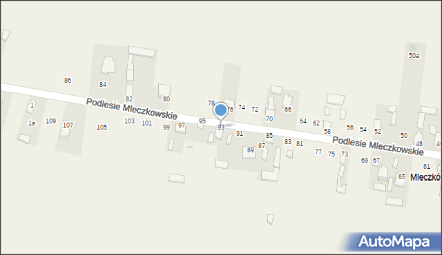 Mleczków, Słoneczna, 93, mapa Mleczków