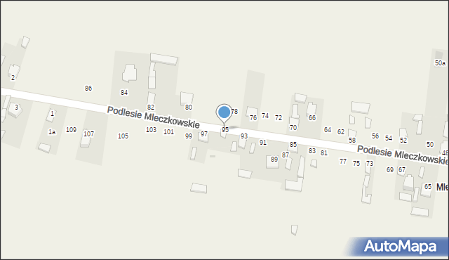 Mleczków, Słoneczna, 95, mapa Mleczków