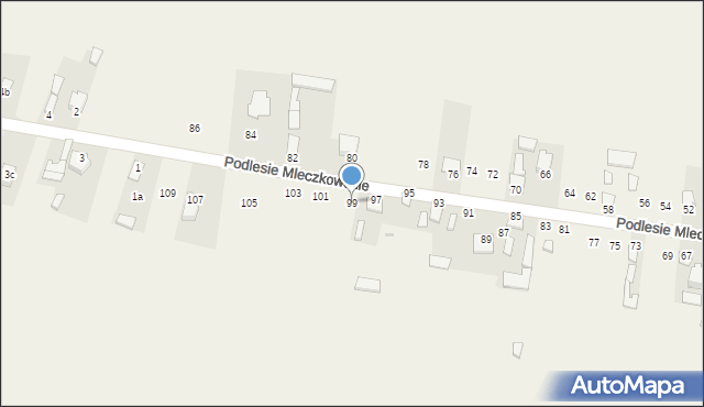 Mleczków, Słoneczna, 99, mapa Mleczków