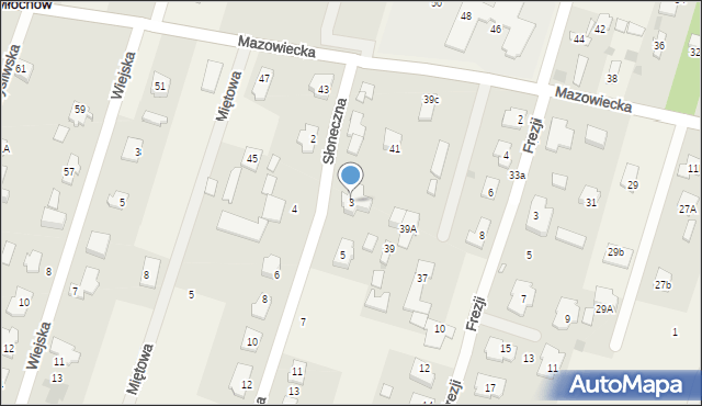 Młochów, Słoneczna, 3, mapa Młochów