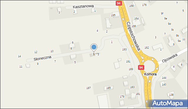 Modlnica, Słoneczna, 3c, mapa Modlnica