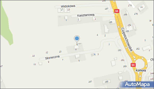 Modlnica, Słoneczna, 6, mapa Modlnica