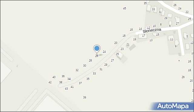 Modlniczka, Słoneczna, 26, mapa Modlniczka