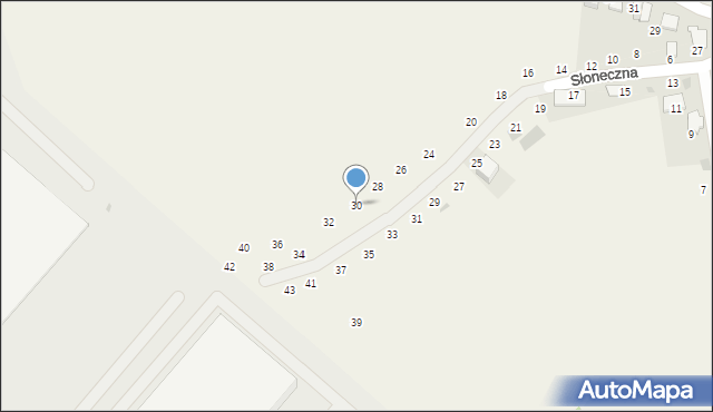 Modlniczka, Słoneczna, 30, mapa Modlniczka