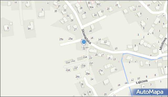 Modlniczka, Słowiańska, 21, mapa Modlniczka