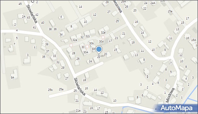 Modlniczka, Słowiańska, 22, mapa Modlniczka