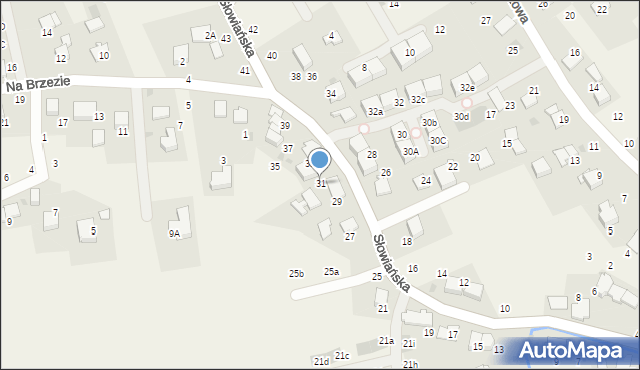 Modlniczka, Słowiańska, 31, mapa Modlniczka