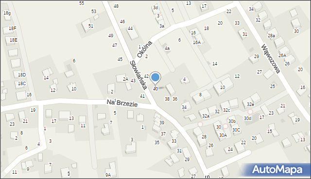 Modlniczka, Słowiańska, 40, mapa Modlniczka