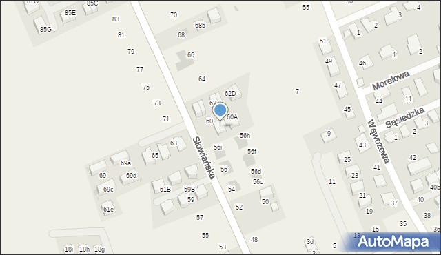 Modlniczka, Słowiańska, 60, mapa Modlniczka