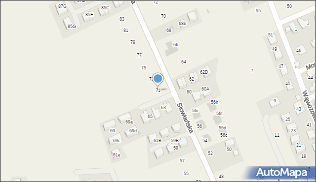 Modlniczka, Słowiańska, 71, mapa Modlniczka