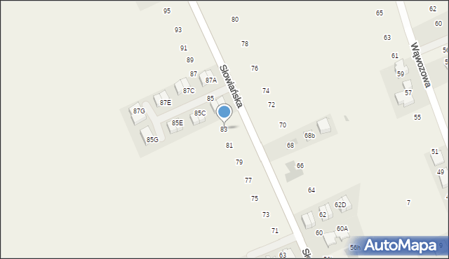 Modlniczka, Słowiańska, 83, mapa Modlniczka