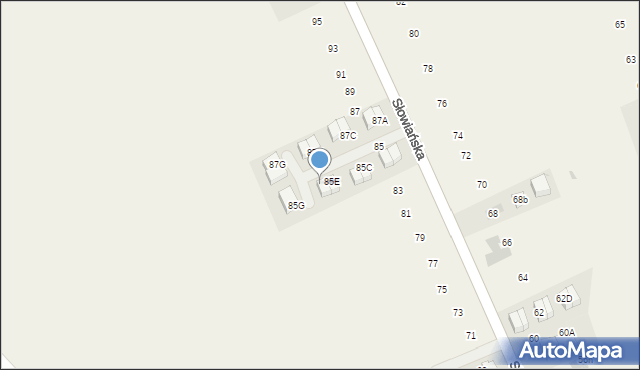 Modlniczka, Słowiańska, 85F, mapa Modlniczka