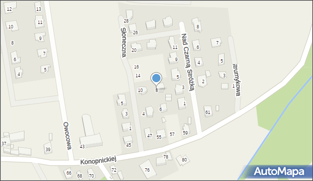 Modrzyca, Słoneczna, 8, mapa Modrzyca