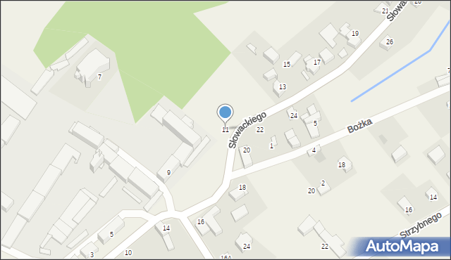 Modzurów, Słowackiego Juliusza, 11, mapa Modzurów