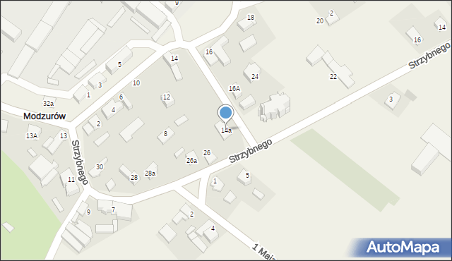 Modzurów, Słowackiego Juliusza, 14a, mapa Modzurów