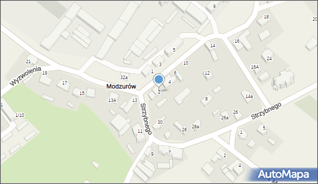Modzurów, Słowackiego Juliusza, 2, mapa Modzurów