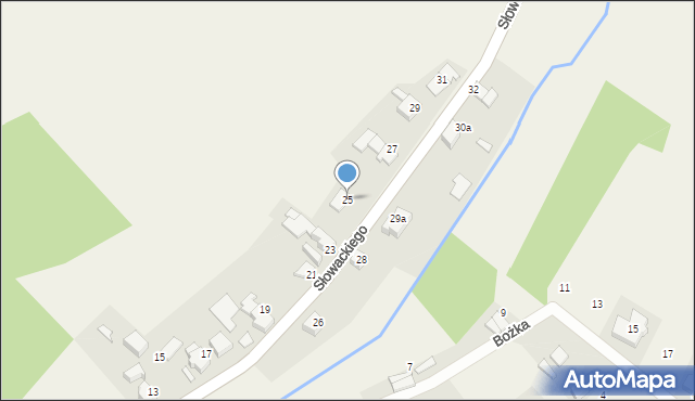 Modzurów, Słowackiego Juliusza, 25, mapa Modzurów