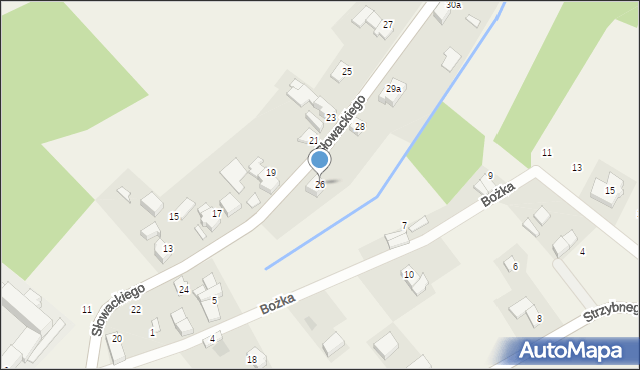 Modzurów, Słowackiego Juliusza, 26, mapa Modzurów