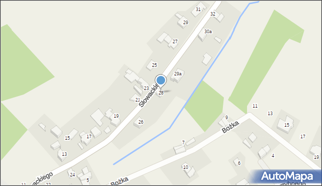 Modzurów, Słowackiego Juliusza, 28, mapa Modzurów