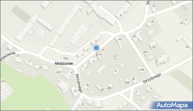 Modzurów, Słowackiego Juliusza, 6, mapa Modzurów