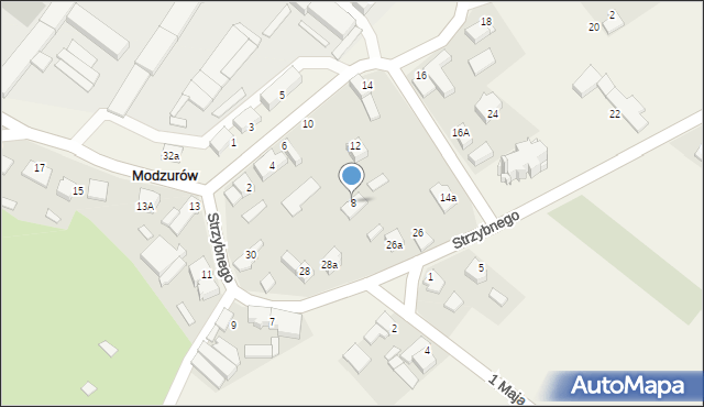 Modzurów, Słowackiego Juliusza, 8, mapa Modzurów