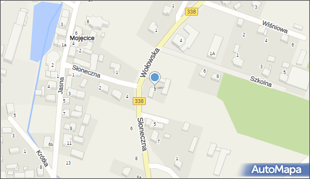 Mojęcice, Słoneczna, 3, mapa Mojęcice