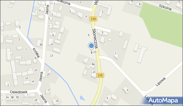 Mojęcice, Słoneczna, 8, mapa Mojęcice