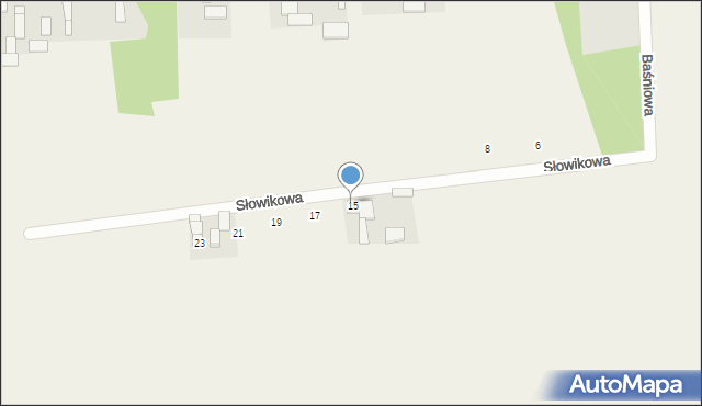 Mokra Wieś, Słowikowa, 15a, mapa Mokra Wieś