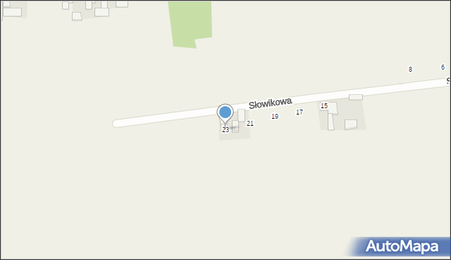 Mokra Wieś, Słowikowa, 23, mapa Mokra Wieś